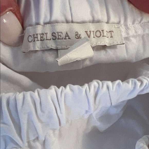 Chelsea and Violet Off The Shoulder White Puff Sleeve Poplin Dress - Picture 2 of 8